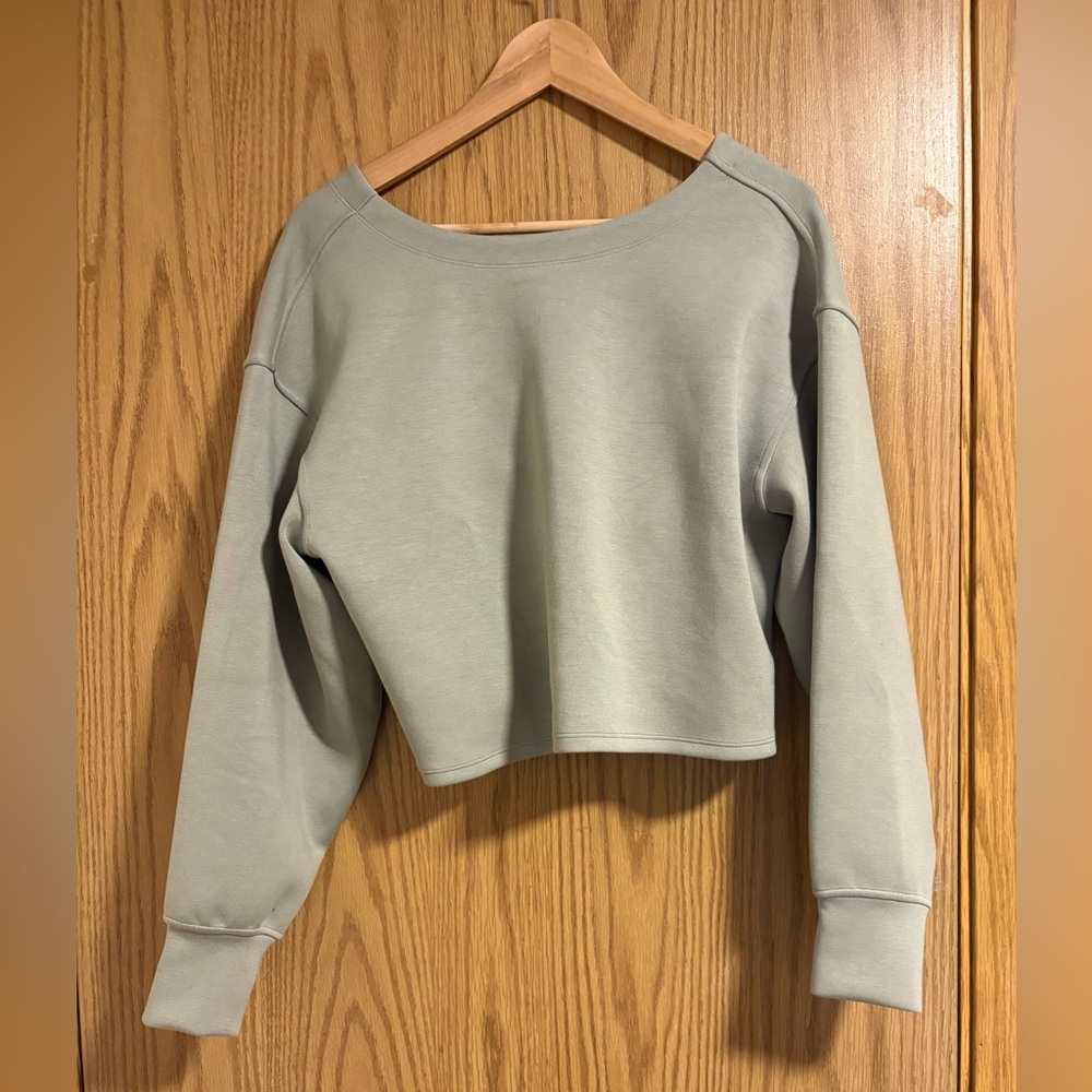 lululemon athletica Light Green Cropped Sweatshirt